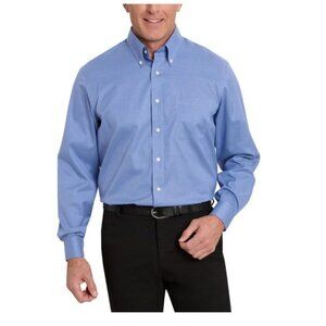 NEW Kirkland Signature Men's 17-36/37 Traditional Fit  Blue Dress Shirt